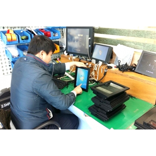 적외선 터치모니터 테스팅 작업